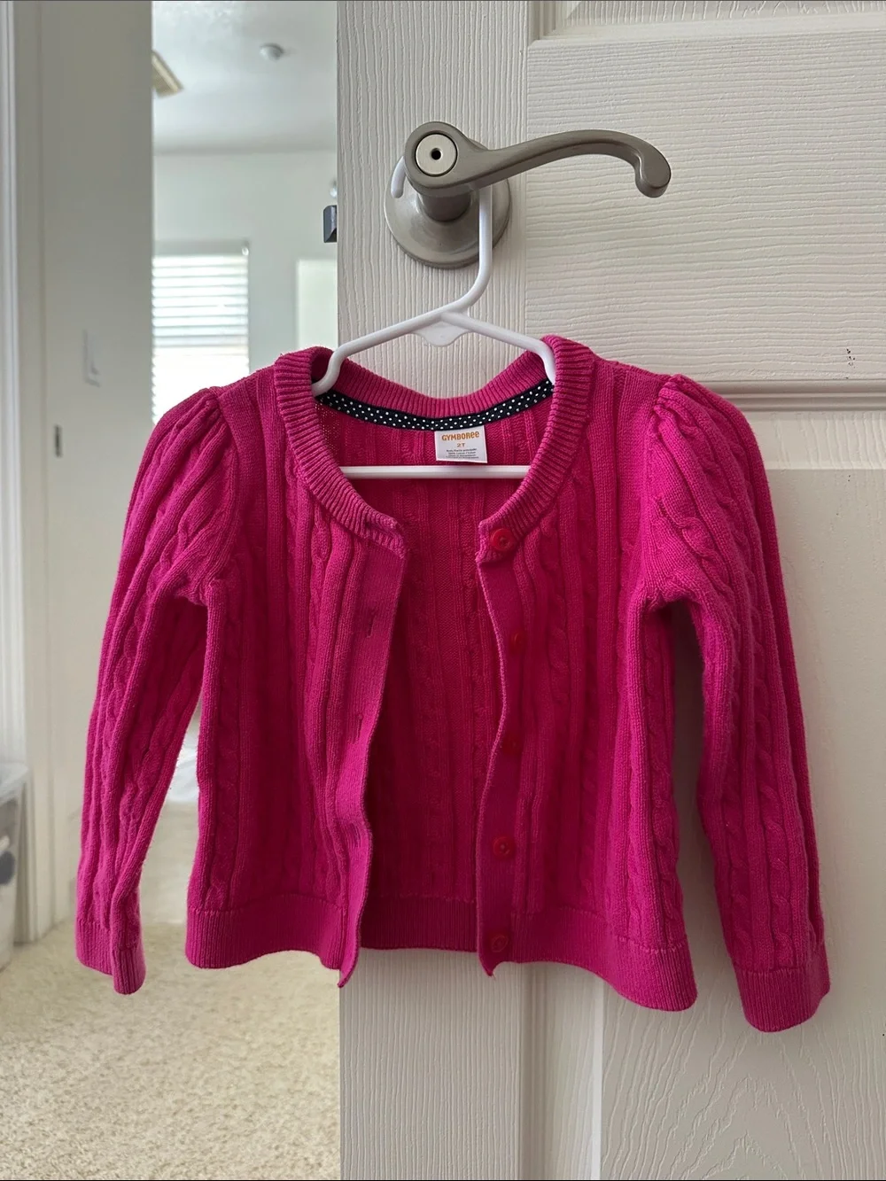 Gymboree Bright Pink Cable Knit Cardigan